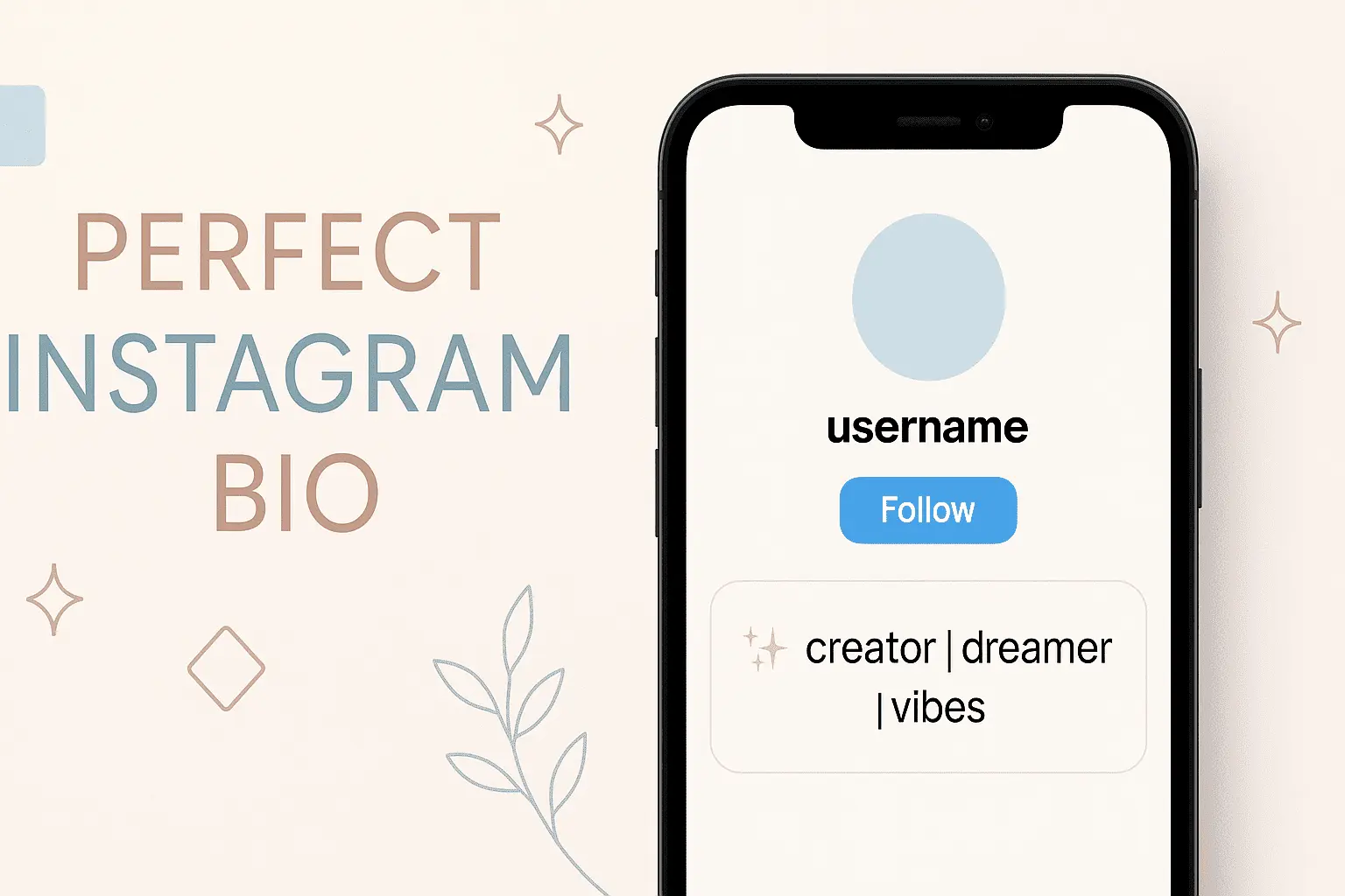 Aesthetic Instagram bio for boys with minimalist design and typography